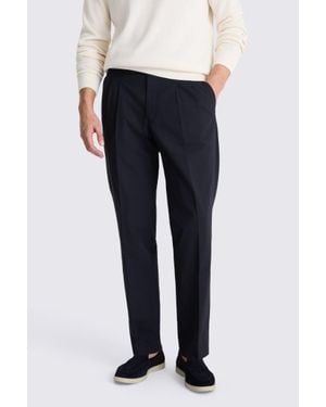 Moss Cotton Pleated Trousers - Black