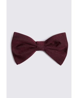 Moss Italian Burgundy Silk Grosgrain Pre-Tied Bow Tie - Red
