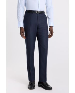 Barberis Italian Tailored Fit Check Trouser - Blue
