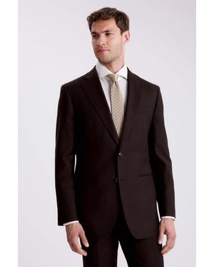 Moss Tailored Fit Grape Performance Suit Jacket - Brown