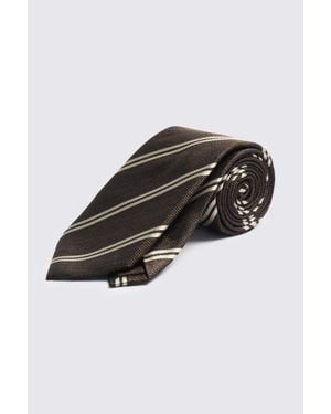 Moss Dark & Silk Stripe Tie - Black