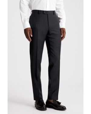 Moss Tailored Fit Herringbone Trousers - Black