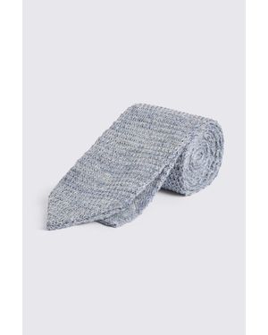 Moss Linen Knitted Tie - Grey