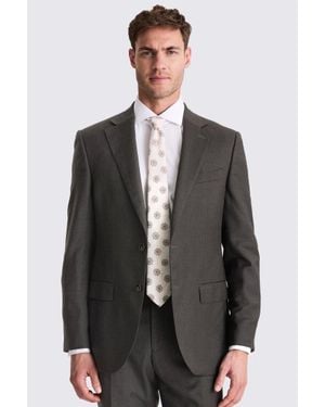 Moss Regular Fit Charcoal Twill Suit Jacket - Blue