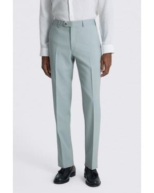 Barberis Italian Tailored Fit Aqua Tropical Trousers - Blue