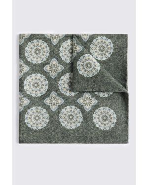 Tessitura bottinelli Italian Dark & Light Wool Double Faced Pocket Square - Grey