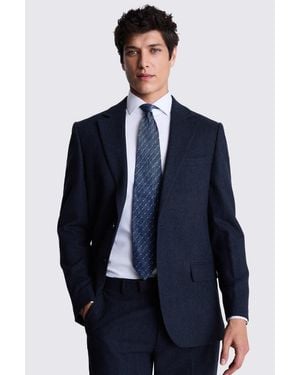 Moss Regular Fit Ink Herringbone Suit Jacket - Blue