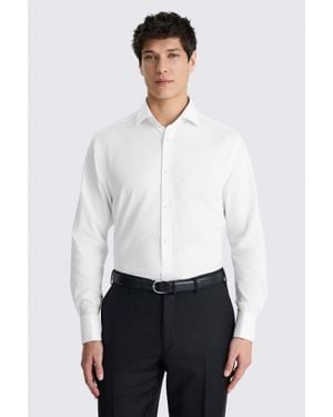 Moss Regular Fit Textured Cotton Shirt - White