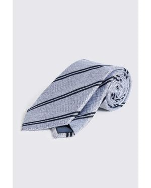 Moss Light & Silk Stripe Tie - Blue