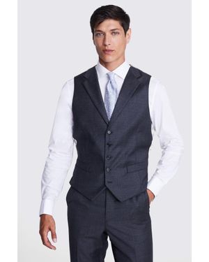 Barberis Italian Tailored Fit Sharkskin Morning Waistcoat - Black