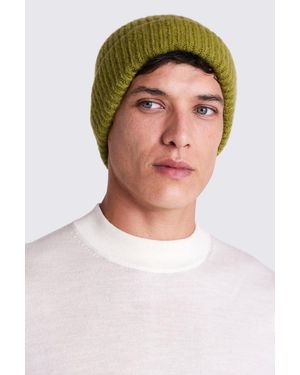 Moss Acid Lime Oversized Brushed Beanie - Green