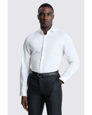 Moss Slim Fit Satin Shirt - White