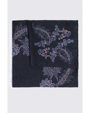 Tessitura bottinelli Bottinelli & Floral Wool Pocket Square - Blue
