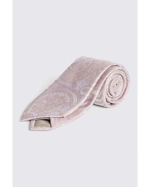 Moss Dusty Wedding Paisley Silk Tie - Pink