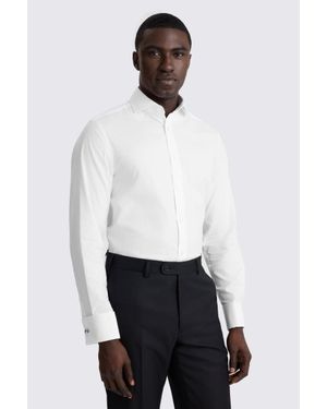 Moss Tailored Fit Dobby Stretch Shirt - White