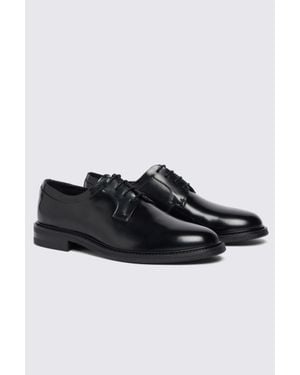 Moss Spanish Leather Derby Shoes - Black