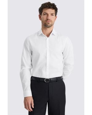 Moss Regular Fit Royal Oxford Non-Iron Cotton Shirt - White