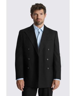 Moss Relaxed Fit Flannel Suit Suit Jacket - Black