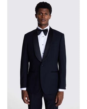 Moss Regular Fit Shawl Lapel Tuxedo Suit Jacket - Blue