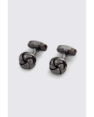 Moss Gunmetal Knot Cufflinks - Blue