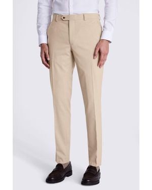 Moss Slim Fit Taupe Trousers - White