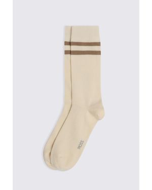 Moss Stripe Socks - White