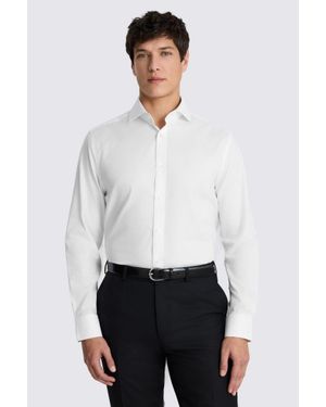 Moss Tailored Fit Dobby Stretch Shirt - White