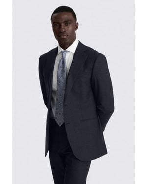 Moss Tailored Fit Puppytooth Performance Suit Jacket - Blue