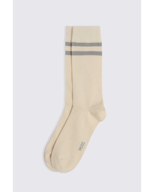Moss Stripe Socks - White