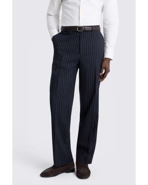 Moss Relaxed Fit Stripe Trousers - Blue