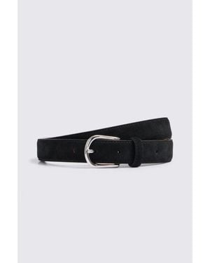 Moss Italian Suede Belt - Black