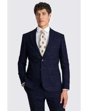 Moss Slim Fit Check Suit Jacket - Blue