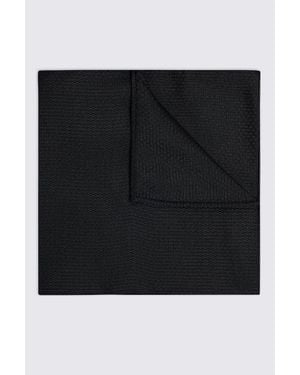 Silk semi plain Silk Semi-Plain Pocket Square - Black