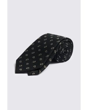 Moss Silk Paisley Tie - Black