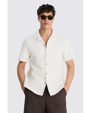 Moss Off Cotton-Blend Knitted Cuban Shirt - White