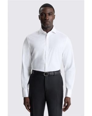 Moss Regular Fit Dobby Stretch Shirt - White