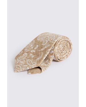 Tessitura bottinelli Italian Camel Paisley Silk Tie - Natural
