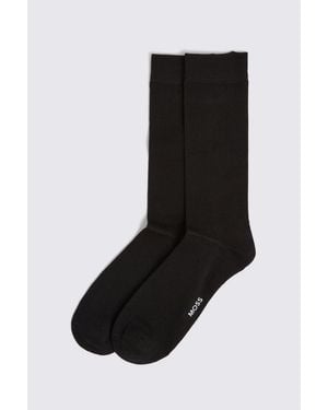 Moss Silk Dress Socks - Black