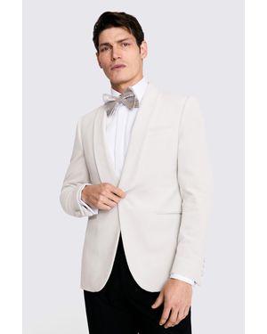 Moss Slim Fit Light Grey Velvet Jacket - White