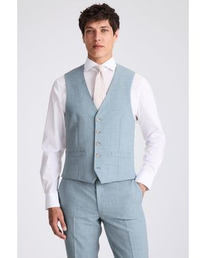 Moss Slim Fit Marl Waistcoat - Blue
