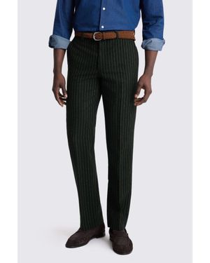 Moss Tailored Fit Taupe Stripe Trouser - Black