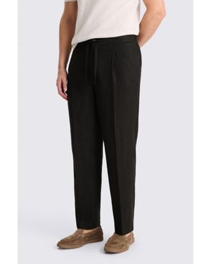 Moss Linen-Blend Beach Trousers - Black