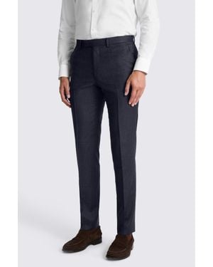 Moss Tailored Fit Check Performance Trousers - Blue