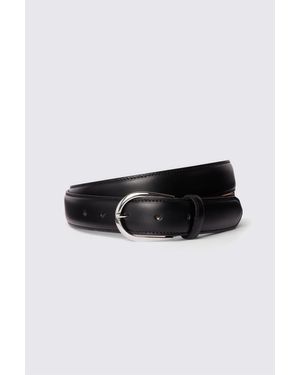 Moss Italian Leather Belt - Black