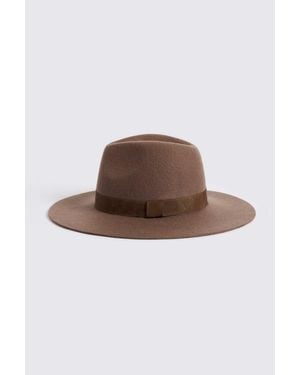 Moss Camel Fedora Hat - Brown