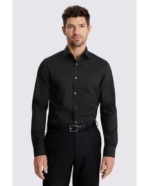 Moss Slim Fit Stretch Shirt - Black