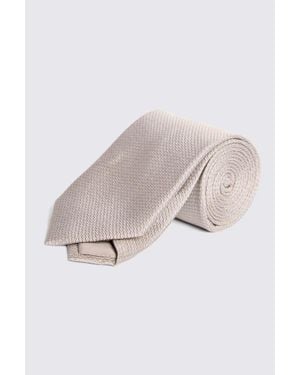 Moss Champagne Silk Semi Plain Tie - Natural