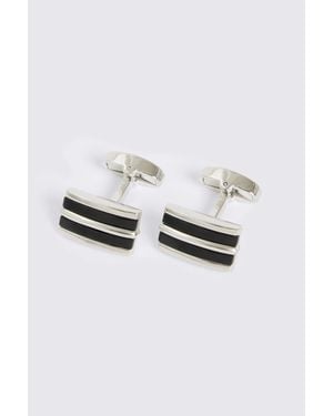 Moss Onyx Stripe Cufflinks - Grey