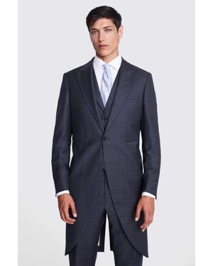 Barberis Italian Tailored Fit Sharkskin Suit Jacket - Blue
