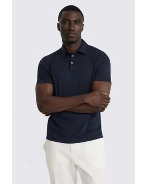 Moss Cotton Jersey Polo Shirt - Blue
